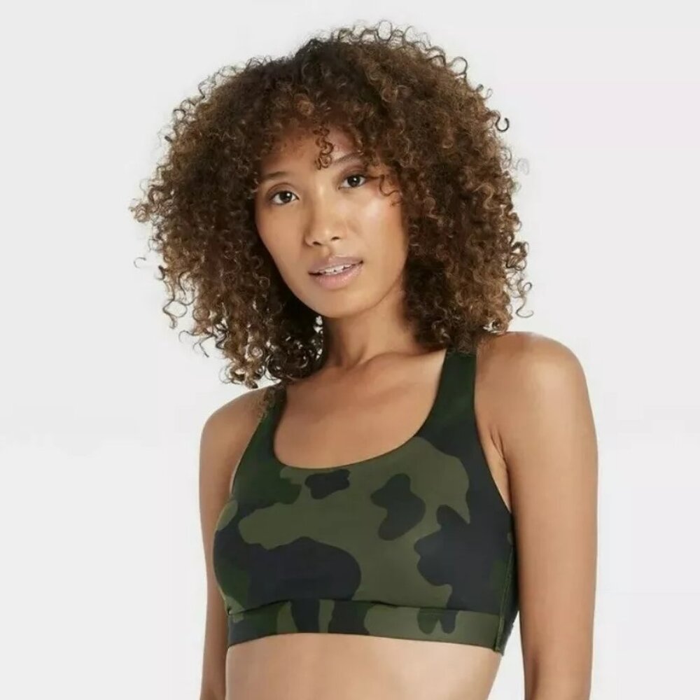 Women's All in Motion Camo Print T-Back Sports Bra Size XXL‎